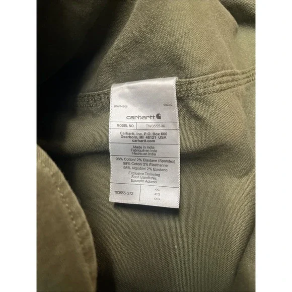 Carhartt Relaxed Fit Button Down Shirt Men's Size 4XL Olive Green - Picture 5 of 8